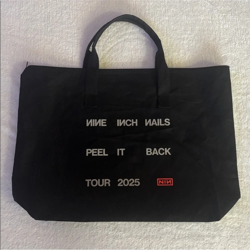 Nine Inch Nails NIN Black Tote Bag Peel it Back 2025 concert - Picture 2 of 9